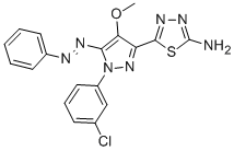 5-(1-(3-Chlorophenyl)-4-methoxy-5-(phenylazo)-1H-pyrazol-3-yl)-1,3,4-t hiadiazol-2-amine CAS#: 172701-59-6