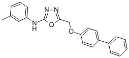 5-(((1,1'-Biphenyl)-4-yloxy)methyl)-N-(3-methylphenyl)-1,3,4-oxadiazol-2-amine CAS#: 126006-83-5