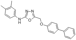 5-(((1,1'-Biphenyl)-4-yloxy)methyl)-N-(3,4-dimethylphenyl)-1,3,4-oxadiazol-2-amine CAS#: 126006-86-8