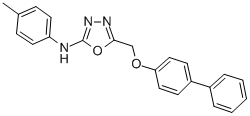 5-(((1,1'-Biphenyl)-4-yloxy)methyl)-N-(4-methylphenyl)-1,3,4-oxadiazol-2-amine CAS#: 126006-84-6