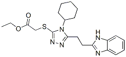 [[5-[2-(1H-Benzimidazol-2-yl)ethyl]-4-cyclohexyl-4H-1,2,4-triazol-3-yl]thio]acetic acid ethyl ester CAS#: 38911-93-2