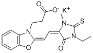 5-{2-[3-(2-CARBOXYETHYL)-2-BENZOXAZOLYLIDENE]ETHYLIDENE}-3-ETHYL-1-METHYL-2-THIOHYDANTOINE POTASSIUM SALT CAS#: 143269-69-6