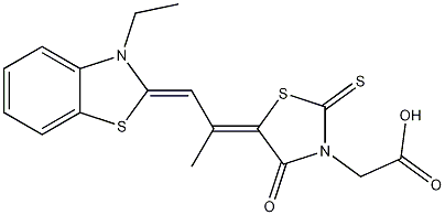 [5-[2-(3-Ethyl-3H-benzothiazol-2-ylidene)-1-methylethylidene]-4-oxo-2-thioxothiazolidin-3-yl]acetic acid CAS#: 34431-79-3