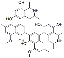 5-[3-[4-(6,8-dihydroxy-1,3-dimethyl-1,2,3,4-tetrahydroisoquinolin-5-yl)-1-hydroxy-8-methoxy-6-methyl-naphthalen-2-yl]-4-hydroxy-5-methoxy-7-methyl-naphthalen-1-yl]-1,3-dimethyl-1,2,3,4-tetrahydroisoquinoline-6,8-diol CAS#: 137893-48-2