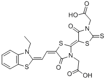 5-[3-(carboxymethyl)-5-[(3-ethylbenzothiazol-2(3H)-ylidene)ethylidene]-4-oxothiazolidin-2-ylidene]-4-oxo-2-thioxothiazolidin-3-acetic acid CAS#: 33006-80-3