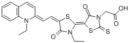 5-[3-ethyl-5-[(1-ethylquinolin-2(1H)-ylidene)ethylidene]-4-oxothiazolidin-2-ylidene]-4-oxo-2-thioxothiazolidin-3-acetic acid CAS#: 33006-61-0