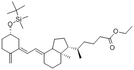 5-(4-{2-[5-(tert-Butyl-dimethyl-silanyloxy)-2-methylene-cyclohexylidene]-ethylidene}-7a-methyl-octahydro-inden-1-yl)-hexanoic acid ethyl ester CAS#: 147125-14-2
