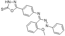 5-(4-(((2-Methoxyphenyl)(phenylazo)methylene)amino)phenyl)-1,3,4-oxadi azole-2(3H)-thione CAS#: 122352-04-9
