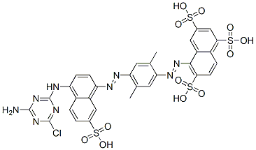 5-[[4-[[4-[(4-amino-6-chloro-1,3,5-triazin-2-yl)amino]-7-sulpho-1-naphthyl]azo]-2,5-xylyl]azo]naphthalene-1,3,6-trisulphonic acid CAS#: 3445-91-8