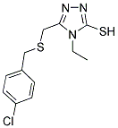 5-([(4-CHLOROBENZYL)SULFANYL]METHYL)-4-ETHYL-4H-1,2,4-TRIAZOL-3-YLHYDROSULFIDE CAS#: 344268-56-0
