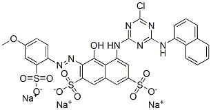5-[[4-Chloro-6-(1-naphthalenylamino)-1,3,5-triazin-2-yl]amino]-4-hydroxy-3-[(4-methoxy-2-sulfophenyl)azo]2,7-naphthalenedisulfonic acid, trisodium salt CAS#: 341026-59-3