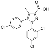 5-(4-Chlorophenyl)-1-(2,4-dichlorophenyl)-4-methylpyrazole-3-carboxylic acid CAS#: 162758-35-2