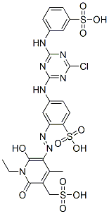 5-[[5-[[4-chloro-6-[(3-sulphophenyl)amino]-1,3,5-triazin-2-yl]amino]-2-sulphophenyl]azo]-1-ethyl-1,2-dihydro-6-hydroxy-4-methyl-2-oxopyridine-3-methanesulphonic acid CAS#: 36508-10-8