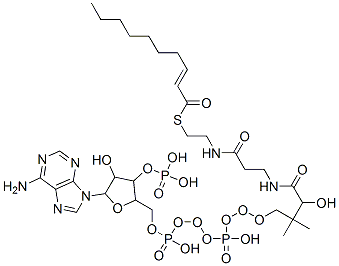 [5-(6-aminopurin-9-yl)-2-[[[[3-[2-(2-dec-2-enoylsulfanylethylcarbamoyl)ethylcarbamoyl]-3-hydroxy-2,2-dimethyl-propoxy]-hydroxy-phosphoryl]oxy-hydroxy-phosphoryl]oxymethyl]-4-hydroxy-oxolan-3-yl]oxyphosphonic acid CAS#: 37325-74-9