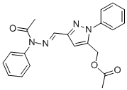 [[5-[(Acetyloxy)methyl]-1-phenyl-1H-pyrazol-3-yl]methylene]phenylhydrazide acetic acid CAS#: 3082-93-7