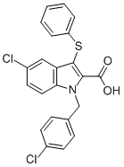 5-CHLORO-1-[(4-CHLOROPHENYL)METHYL]-3-(PHENYLTHIO)-1H-INDOLE-2-CARBOXYLIC ACID CAS#: 118414-59-8