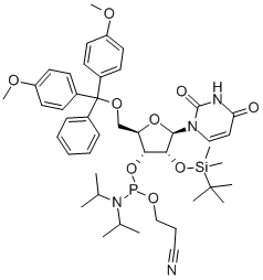 5'-O-(4,4-Dimethoxytrityl)-2'-O-[(tert-butyl)dimethylsilyl]uridine-3'-(2-cyanoethyl-N,N-diisopropyl)phosphoramidite CAS#: 118362-03-1