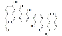 5-[(R)-1-Acetoxyethyl]-5'-acetyl-6,6'-dimethyl-1,1',8,8'-tetrahydroxy-2,2'-bianthraquinone CAS#: 31498-91-6