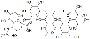 5-acetamido-2-[[6-[5-acetamido-6-[3,5-dihydroxy-2-(hydroxymethyl)-6-(1,2,4,5-tetrahydroxy-6-oxohexan-3-yl)oxyoxan-4-yl]oxy-4-hydroxy-2-(hydroxymethyl)oxan-3-yl]oxy-3,4,5-trihydroxyoxan-2-yl]methoxy]-4-hydroxy-6-(1,2,3-trihydroxypropyl)oxane-2-carboxylic acid CAS#: 155500-52-0