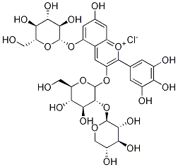 5-(beta-D-Glucopyranosyloxy)-7-hydroxy-2-(3,4,5-trihydroxyphenyl)-3-[(2-O-beta-D-xylopyranosyl-D-glucopyranosyl)oxy]-1-benzopyrylium chloride CAS#: 36415-91-5