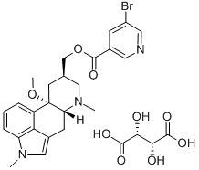 5-bromo-3-(10-methoxy-1,6-dimethylergolin-8beta-ylmethoxycarbonyl)pyridinium hydrogen [R-(R*,R*)]-tartrate CAS#: 32222-75-6