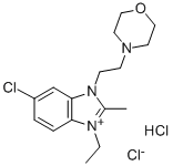 5-chloro-1-ethyl-2-methyl-3-(2-morpholinoethyl)benzimidazolium chloride monohydrochloride CAS#: 32915-77-8