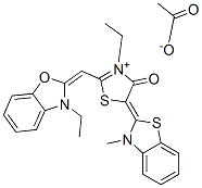 (5E)-3-ethyl-2-[(E)-(3-ethylbenzooxazol-2-ylidene)methyl]-5-(3-methylb enzothiazol-2-ylidene)-1-thia-3-azoniacyclopent-2-en-4-one acetate CAS#: 142307-40-2