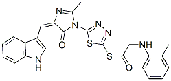 (5E)-5-(1H-indol-3-ylmethylidene)-2-methyl-3-[5-[2-[(2-methylphenyl)am ino]acetyl]sulfanyl-1,3,4-thiadiazol-2-yl]imidazol-4-one CAS#: 127227-38-7