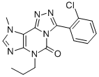 5H-1,2,4-Triazolo(3,4-i)purin-5-one, 6,9-dihydro-3-(2-chlorophenyl)-9- methyl-6-propyl- CAS#: 135445-81-7