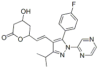 6-(2-(5-(p-fluorophenyl)-3-(1-methylethyl)-1-(2-pyrazinyl)-1H-pyrazol-4-yl)ethenyl)tetrahydro-4-hydroxy-2H-pyran-2-one CAS#: 141117-03-5