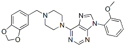 6-[4-(1,3-Benzodioxol-5-ylmethyl)-1-piperazinyl]-9-(2-methoxyphenyl)-9H-purine CAS#: 37425-32-4