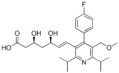 6-Heptenoic acid, 7-[4-(4-fluorophenyl)-5-(methoxymethyl)-2,6-bis(1-methylethyl)-3-pyridinyl]-3,5-dihydroxy-, [R*,S*-(E)]-(+-)- CAS#: 159813-78-2