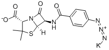 6-(P-AZIDOBENZAMIDO)-3,3-DIMETHYL-7-OXO-4-THIA-1-AZABICYCLO[3.2.0]HEPTANE-2-CARBOXYLIC ACID, MONOPOTASSIUM SALT CAS#: 3381-71-3