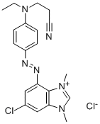 6-chloro-4-[[4-[(2-cyanoethyl)ethylamino]phenyl]azo]-1,3-dimethyl-1H-benzimidazolium chloride CAS#: 34432-89-8