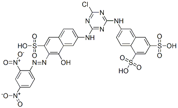 6-chloro-N-(7-(2,4-dinitrophenylazo)-8-hydroxy-6-sulfo-2-naphthyl)-N'-(5,7-disulfo-2-naphthyl)-1,3,5-triazine-2,4-diamine CAS#: 138272-10-3