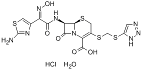 (6R,7R)-7-[[2-(2-amino-1,3-thiazol-4-yl)-2-hydroxyimino-acetyl]amino]- 8-oxo-3-(2H-triazol-4-ylsulfanylmethylsulfanyl)-5-thia-1-azabicyclo[4. 2.0]oct-2-ene-2-carboxylic acid hydrate hydrochloride CAS#: 154776-45-1