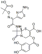 7-(2- (2-aminothiazol-4-yl)-2-(1-carboxy-1-methylethoxyimino)acetamido)-3-(3,4-dihydroxybenzoyloxy)methyl-3-cephem-4-carboxylic acid CAS#: 118680-12-9