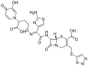 7-(-2-(2-aminothiazol-4-yl)-2-(3-(3-hydroxy-4-pyridon-1-yl)-3-carboxypropoxyimino)acetamido)-3-(1,2,3-thiadiazol-5-yl)-thiomethyl-3-cephem-4-carboxylic acid CAS#: 133162-45-5