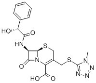 7-[(2-Hydroxy-2-phenylacetyl)amino]-3-[(1-methyltetrazol-5-yl)sulfanylmethyl]-8-oxo-5-thia-1-azabicyclo[4.2.0]oct-2-ene-2-carboxylic acid CAS#: 34444-01-4