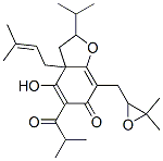 7-[(3,3-Dimethyloxiranyl)methyl]-3,3a-dihydro-4-hydroxy-3a-(3-methyl-2-butenyl)-2-isopropyl-5-(2-methyl-1-oxopropyl)-6(2H)-benzofuranone CAS#: 36136-11-5
