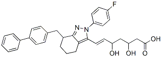 7-(7-((1,1'-biphenyl-4-yl)methyl)-2-(4-fluorophenyl)-4,5,6,7-tetrahydro-2H-indazol-3-yl)-3,5-dihydroxy-6-heptenoic acid CAS#: 153321-50-7