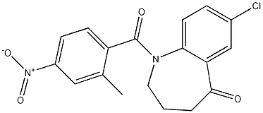 7-Chloro-1,2,3,4-tetrahydro-1-(2-methyl-4-nitrobenzoyl)-5H-1-benzazepin-5-one CAS#: 137982-91-3