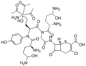 7-((N(5)acetyl-N(5)-hydroxyornithyl-N(5)acetyl-N(5)hydroxyornithyl-N(5)-acetyl-N(5)-hydroxyornithyl-4-hydroxyphenylglycyl)amino)-3-chloro-1-carba-3-cephem-4-carboxylic acid CAS#: 124620-50-4