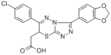 7H-1,2,4-Triazolo(3,4-b)(1,3,4)thiadiazine-7-acetic acid, 3-(1,3-benzo dioxol-5-yl)-6-(4-chlorophenyl)- CAS#: 126598-25-2