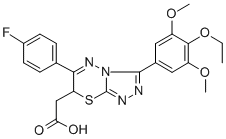 7H-1,2,4-Triazolo(3,4-b)(1,3,4)thiadiazine-7-acetic acid, 3-(3,5-dimet hoxyphenyl-4-ethoxyphenyl)-6-(4-fluorophenyl)- CAS#: 126598-18-3