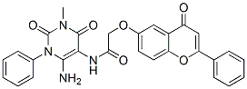 Acetamide,  N-(6-amino-1,2,3,4-tetrahydro-3-methyl-2,4-dioxo-1-phenyl-5-pyrimidinyl)-2-[(4-oxo-2-phenyl-4H-1-benzopyran-6-yl)oxy]- CAS#: 301206-10-0