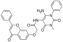 Acetamide,  N-(6-amino-1,2,3,4-tetrahydro-3-methyl-2,4-dioxo-1-phenyl-5-pyrimidinyl)-2-[(4-oxo-2-phenyl-4H-1-benzopyran-7-yl)oxy]- CAS#: 301206-12-2