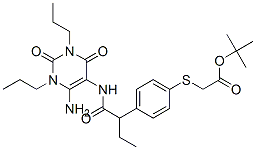 Acetic  acid,  [[4-[1-[[(6-amino-1,2,3,4-tetrahydro-2,4-dioxo-1,3-dipropyl-5-pyrimidinyl)amino]carbonyl]propyl]phenyl]thio]-,  1,1-dimethylethyl  ester  (9CI) CAS#: 144871-98-7