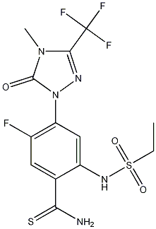Benzenecarbothioamide, 4-(4,5-dihydro-4-methyl-5-oxo-3-(trifluoromethyl)-1H-1,2,4-triazol-1-yl)-2-((ethylsulfonyl)amino)-5-fluoro- CAS#: 173980-17-1
