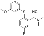 Benzenemethanamine, 5-fluoro-2-((3-methoxyphenyl)thio)-N,N-dimethyl-, hydrochloride CAS#: 134987-47-6